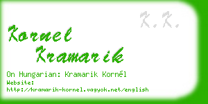kornel kramarik business card